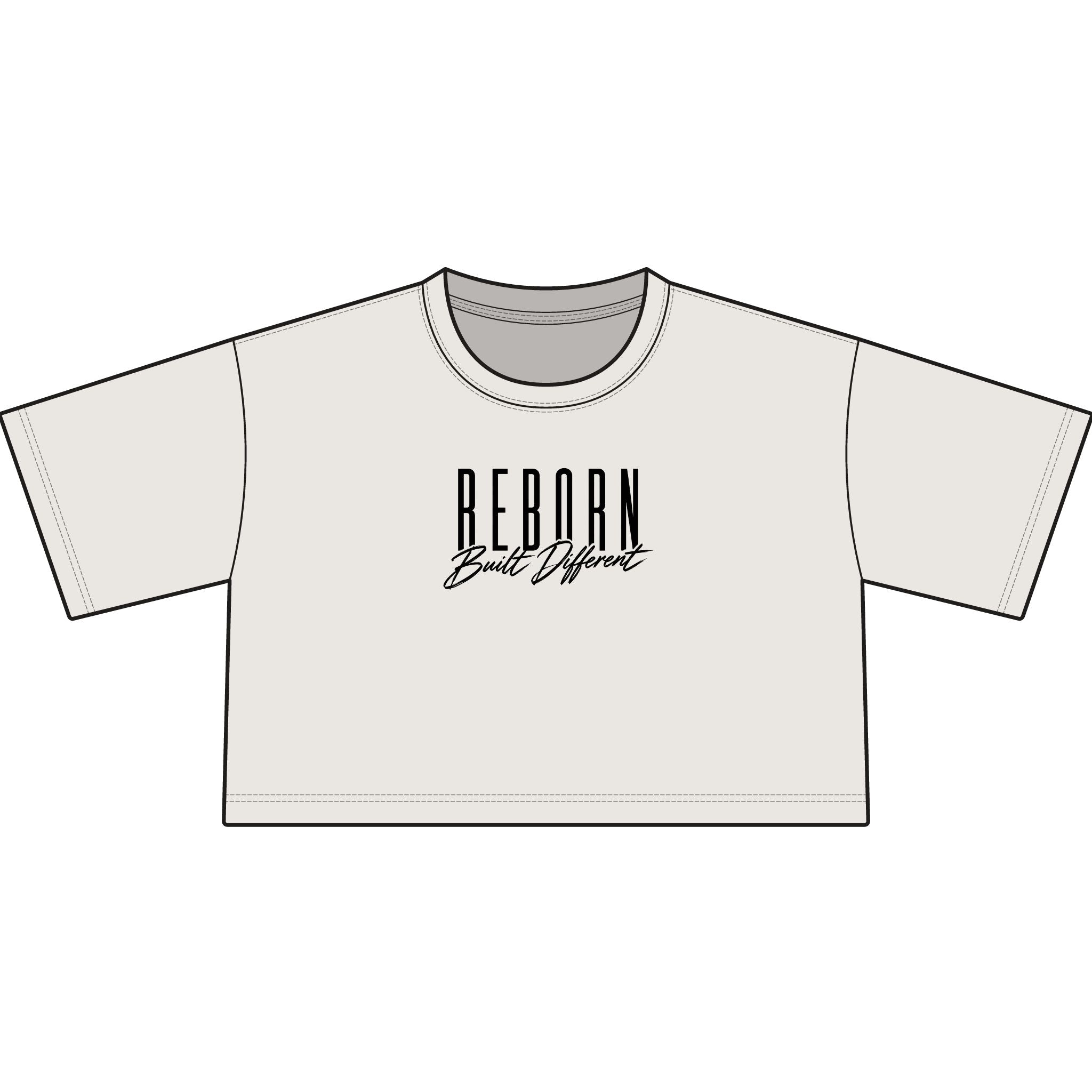 Cropped Tee - Faded Bone
