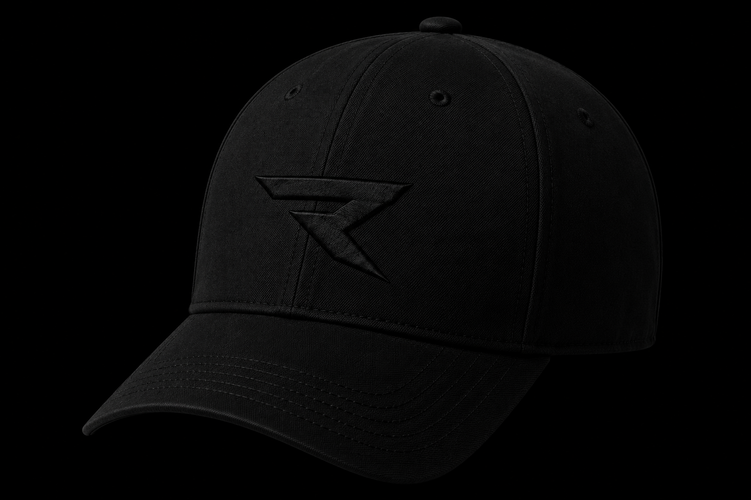 'R' Apparel Baseball Cap Black/Black