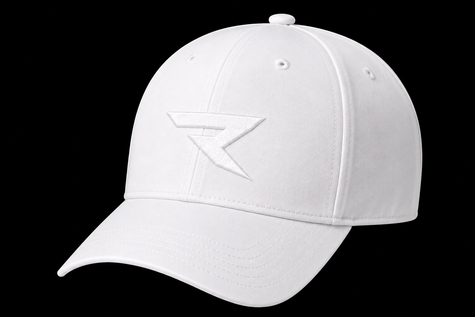 'R' Apparel Baseball Cap White/White