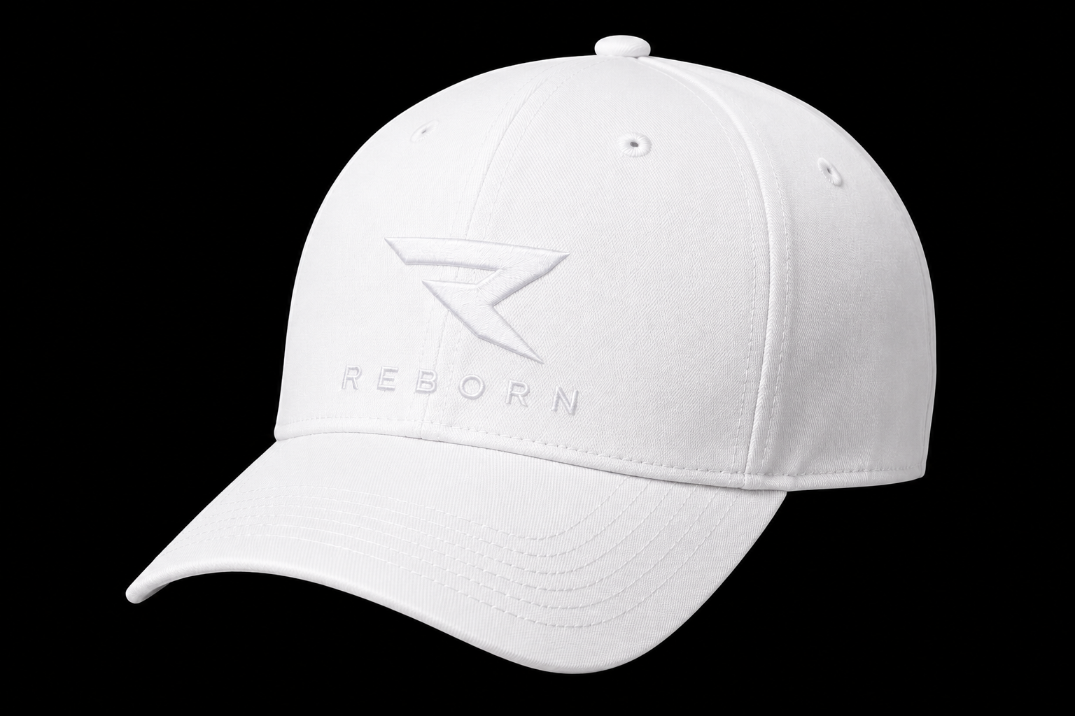 Reborn Logo Baseball Cap White/White