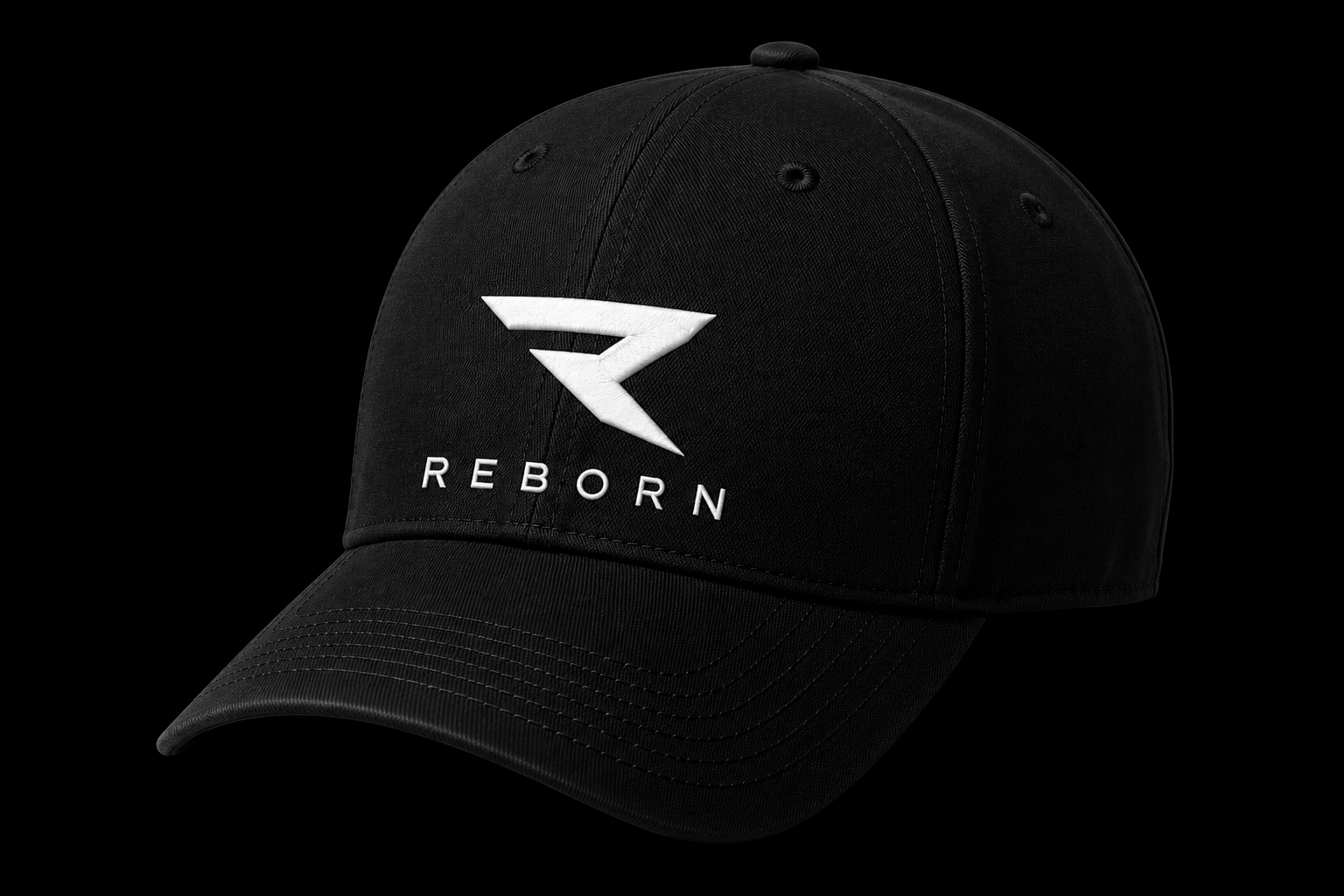 Reborn Logo Baseball Cap Black/White