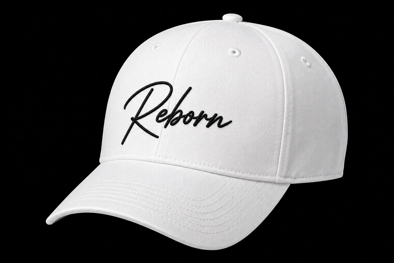 Script Baseball Cap White/Black